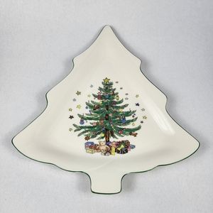 Nikko Christmas Tree Candy Serving Decorative Dish Plate Dinner Holiday